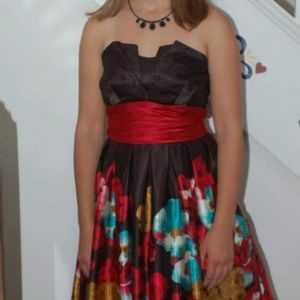 Black and Red Floral Dress